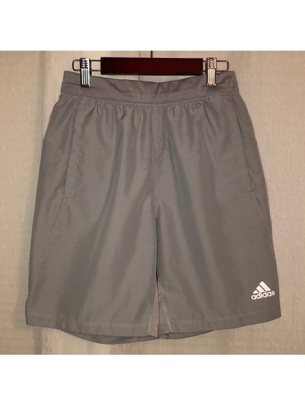 Adidas S Aeroready Silver Gray Mesh Inset Athletic Shorts